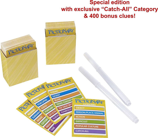 Pictionary Board Game, Drawing Game for Kids, Adults and Game Night, Unique Catch-All Category for 2 Teams [Amazon Exclusive]