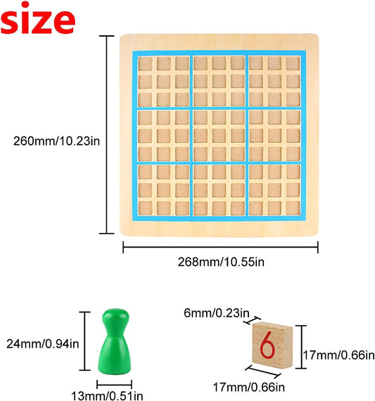 Sudoku Board Toy 2-in-1 Wooden Chess Puzzle Game SD-04 Sudoku & Flying Chess