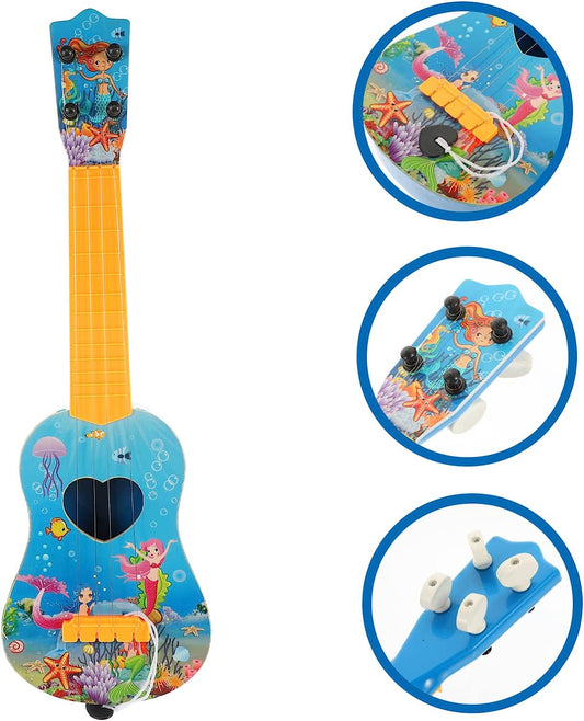 3pcs Children's Guitar Mini Toy Mini Instruments Classical Guitar Musical Instruments for Toddlers 1-3 Kids Ukulele Toy Toddler Guitar for a 3 Year Old Plastic Instrument Boy Model