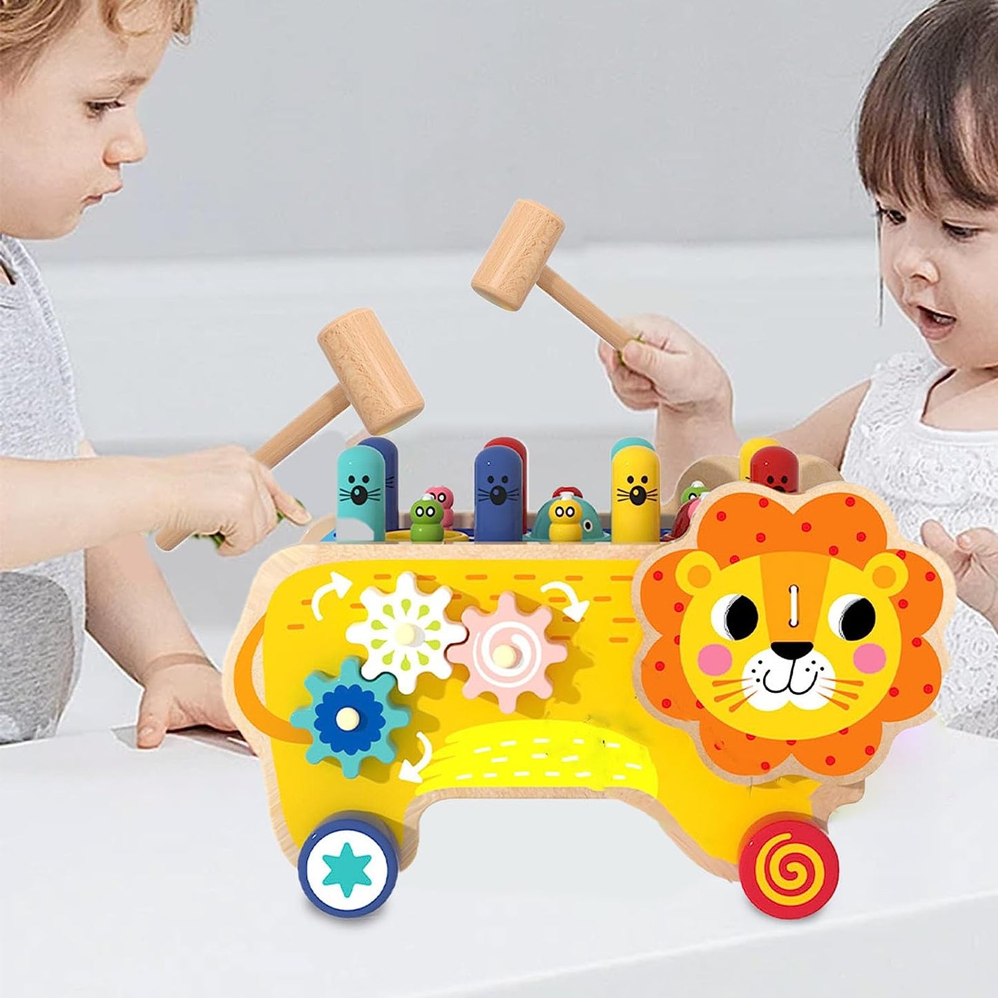 2 Pcs Xylophone Toys for Toddler | Instruments Fishing Game Xylophone,Preschool Learning Developmental Pounding Musical Toys, Wooden Party Favors Kids Educational Toys