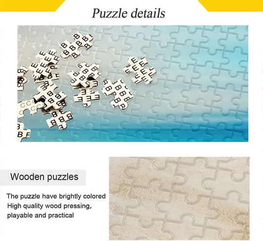 Tropical Beach Puzzles for Adults and Kids 1000 Pieces, Wooden Jigsaw Puzzles, Happy Family Games Ideal