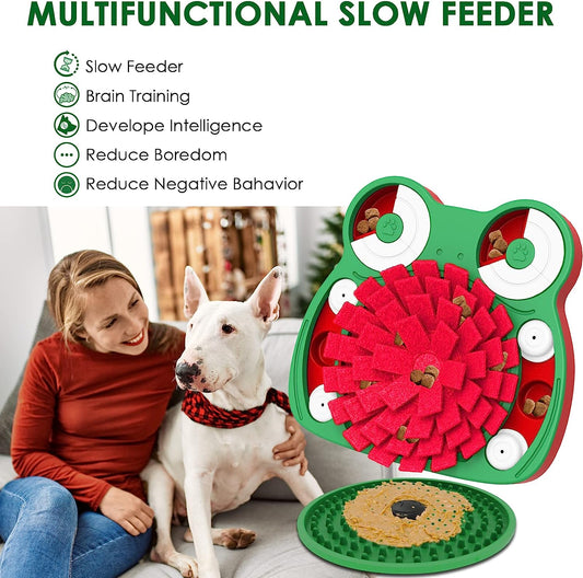 Dog Puzzle Toys with Lick Mat, Puzzle Slow Feeder to Aid Pets Digestion, Stress Relief Interactive Dog Toy for Feeding