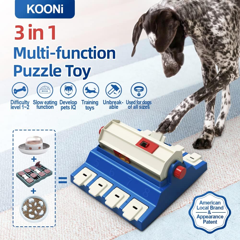 Dog Puzzle Toys, Interactive Dog Toys for Training Funny Feeding, Treat Dispenser for Large Dogs, Dog Treat Puzzle for Small and Medium Aggressive Chewers, Improve Dog's Intelligence