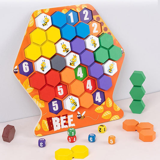 Hexagon Puzzle - Wood Brain Teasers Puzzles,Geometric Jigsaw Block Logic IQ STEM Toy for Kids Intelligence