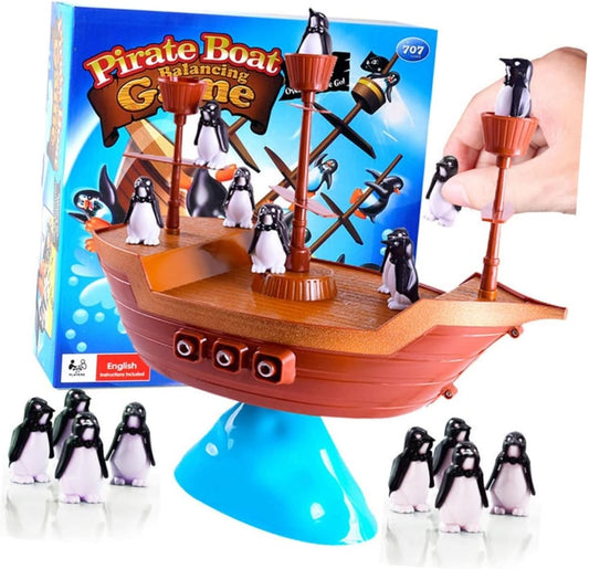 Toddler Blocks Gift Sets Pirate Toy Kids Pirate Ship Toy Balance Boat Toys Balancing Game Figure Balancing Game Toy Kids Gift Toys Creative Educational Toy Puzzle Sailboat Toy Boat