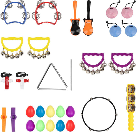 Kids Musical Instruments Set,Plastic Music Preschool Instruments for Kids,Early Percussion Learning Toys for Toddlers 3+