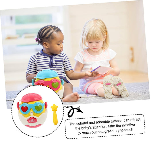 3pcs Tumbler Toy Toys for Baby Kids Educational Toys Toddler Music Toys Newborn Toys Poly Baby Toy -Poly Toys Plastic Newborn Pink Child Tumbler for Kids