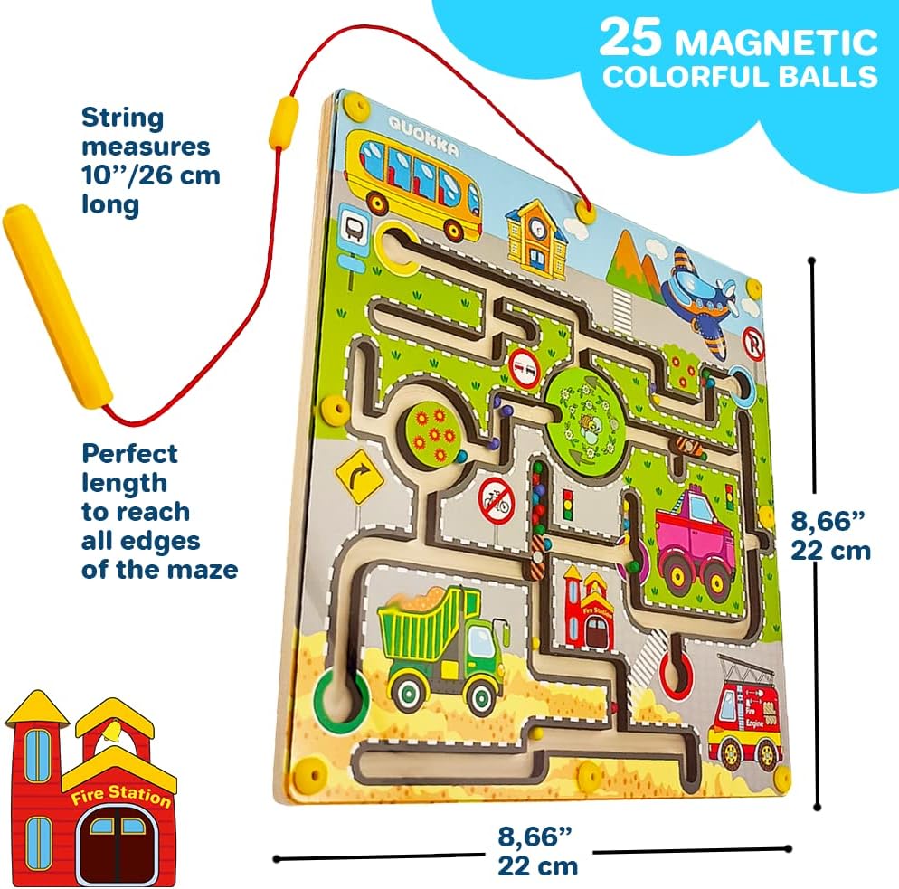 Magnetic Travel Toys 2 3 Year Olds - Maze Toddler Toys Ages 1-3-5 by - Learning Preschool Activities Board for Car Road Trip Plane