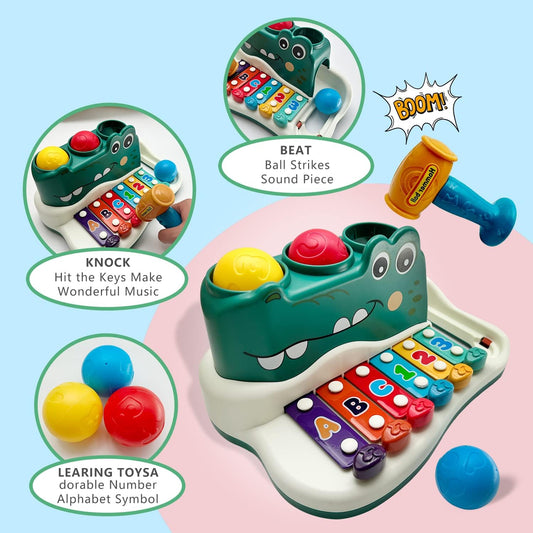 Baby Toys 12-18 Months Toys for 1 Year Old, Hammer Pounding & Musical Xylophone Toys for 1 2 3+ Year Old Boys Girls, Music Developmental Toddler Toys for Age 1-2