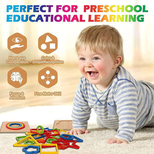 Puzzles for Babies,Wooden Toddler Puzzles, Toys for 1 2 3 Year olds,Shape Sorting Puzzle Sensory Toys,Learning Educational Chris as Birthday Toddler Toys