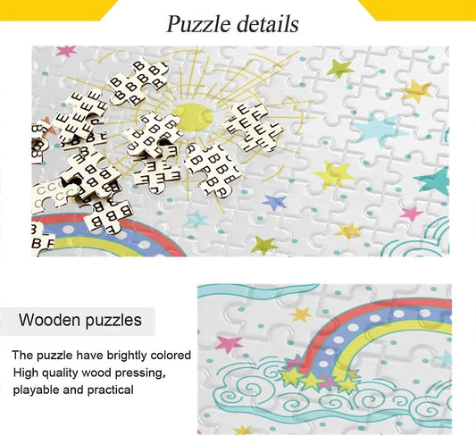 Cute Clouds Puzzles for Adults and Kids 1000 Pieces, Wooden Jigsaw Puzzles, Happy Family Games Ideal