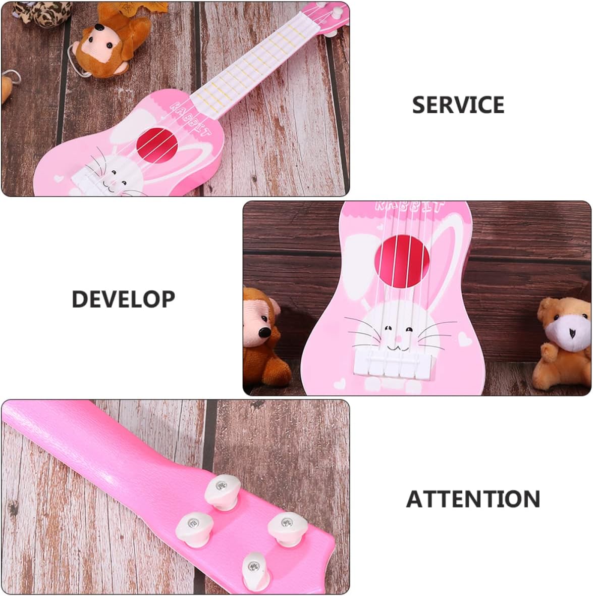 Generic 2pcs Toddler Music Musical Girls Pattern Boys Pink Instruments Children Birthday Toys Ukulele Toy Educational Kids Early Plastic Cartoon Mini Inch Beginner Gift Children's