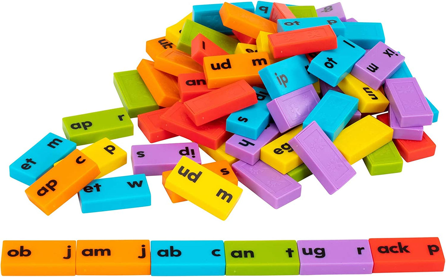 Phonics Dominoes – Short Vowels - Manipulative for Classroom & Home, Set of 84 Dominoes in 6 Colors, Ages 6+