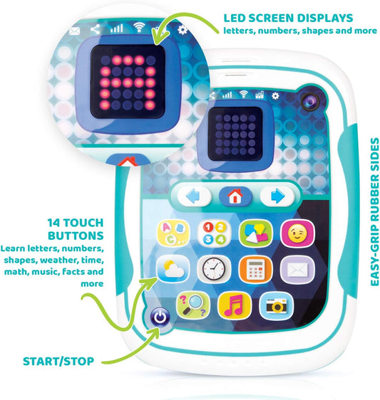 Learning Tablet with LED Screen – Toddler Tablet with 14 Touch Buttons - Educational Tablets for Preschool – Includes ABCs, Numbers, Music, Shapes, Time, Weather and More – 18+ Months – AS Certified