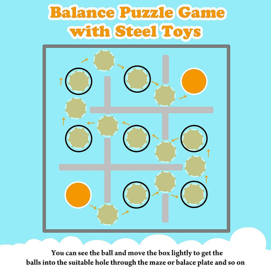 24 Piece Mini Puzzle Box Balance IQ Maze Game Puzzle Balance Game Box Casual Intelligence Ball Maze Game Challenge Cube Puzzle Brain Teaser Puzzle Cube for Teen and Adult