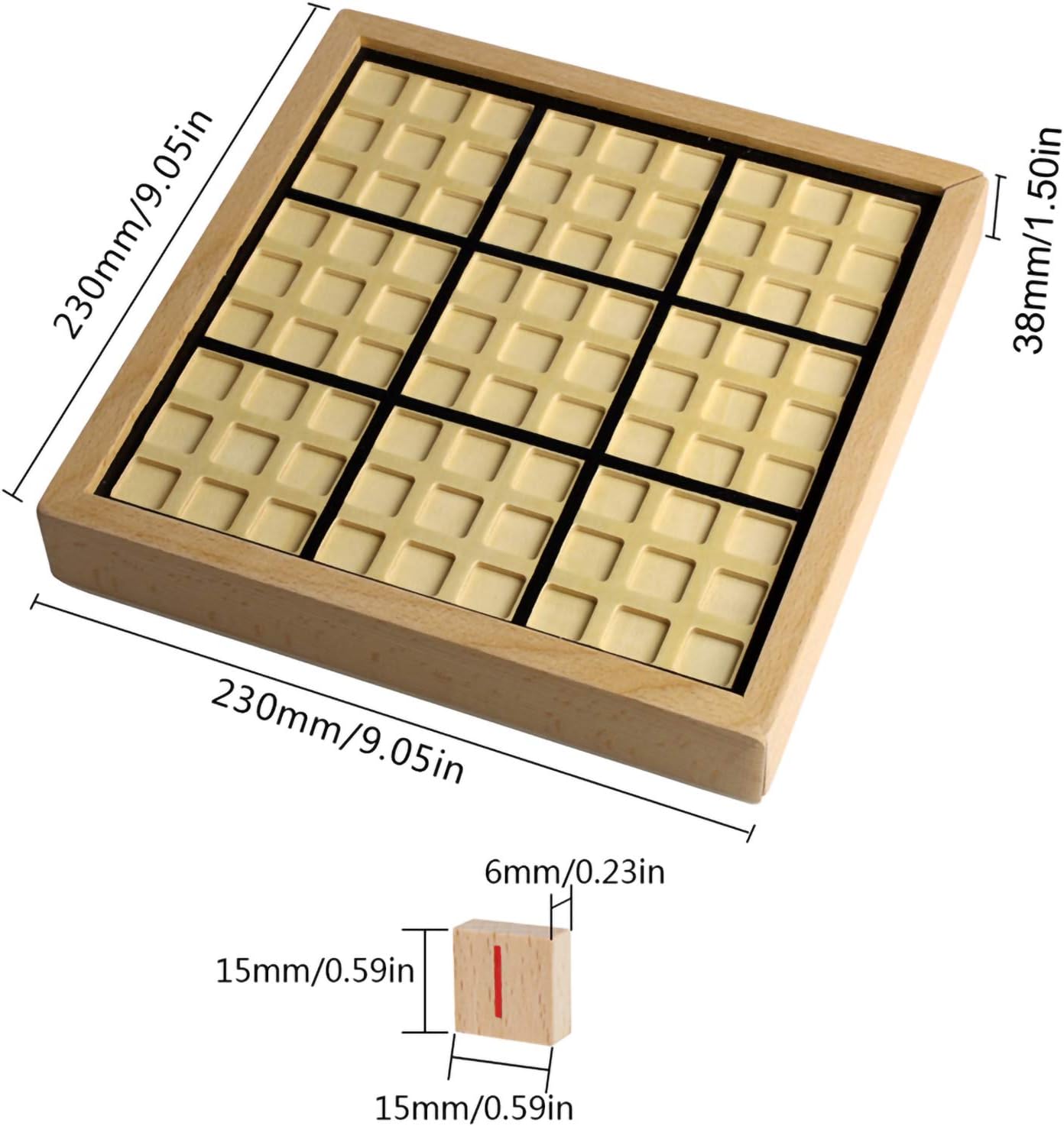 Wooden Sudoku Puzzle Board Game with Drawer SD-02 (Black)