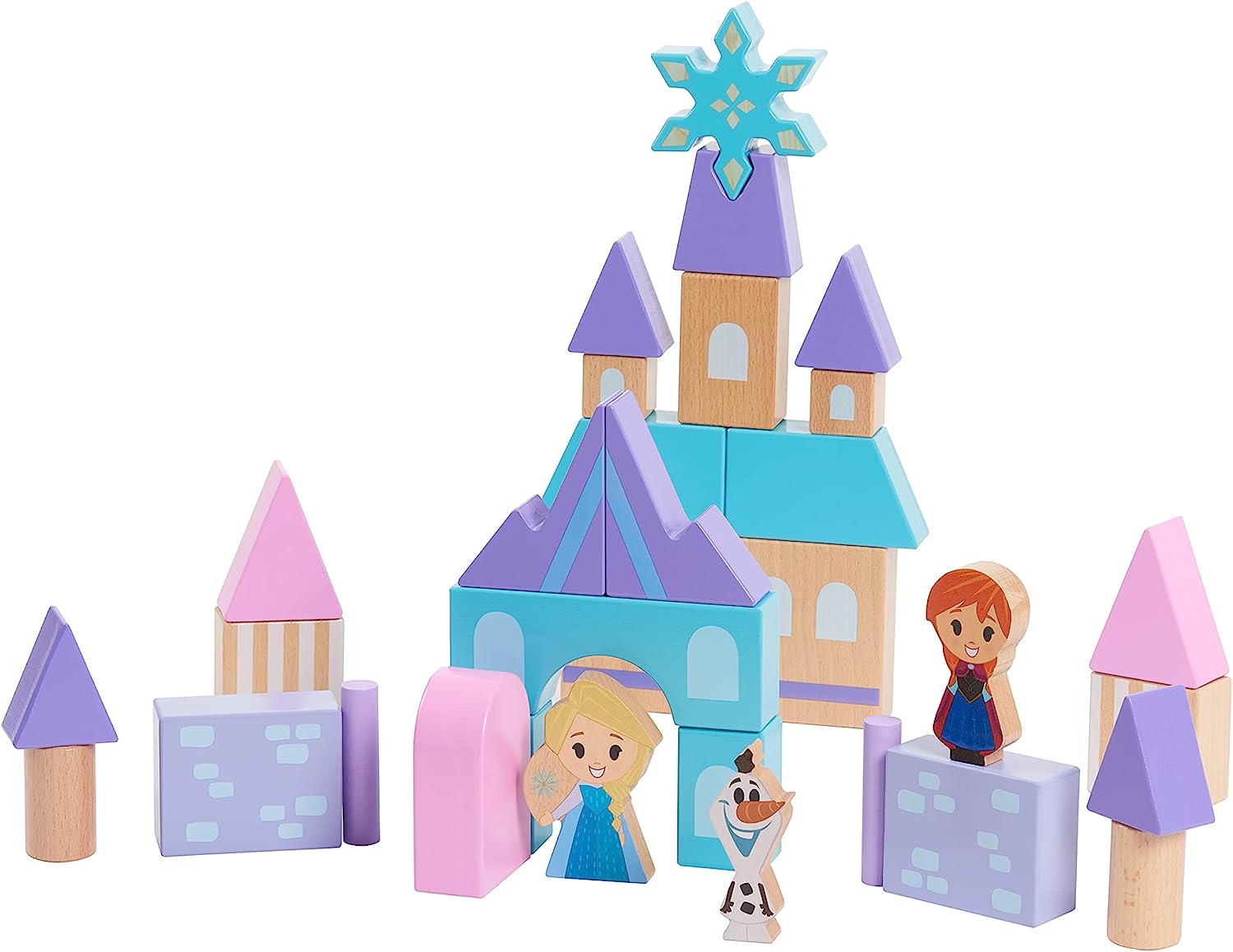 Frozen Arendelle Castle Block Set, 30+ Pieces Include Elsa, Anna, and Olaf Block Figures, Amazon Exclusive, by Just Play