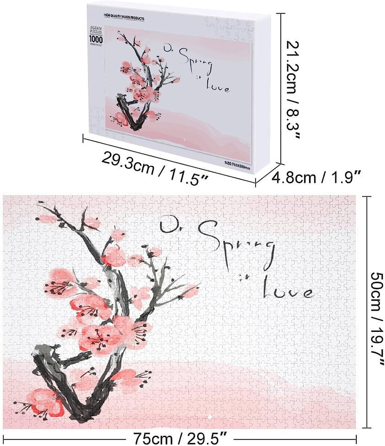 Japanese Cherry Tree Blossom Puzzles for Adults Wooden Jigsaw Puzzle Funny Leisure Toy Gifts for Family Friends