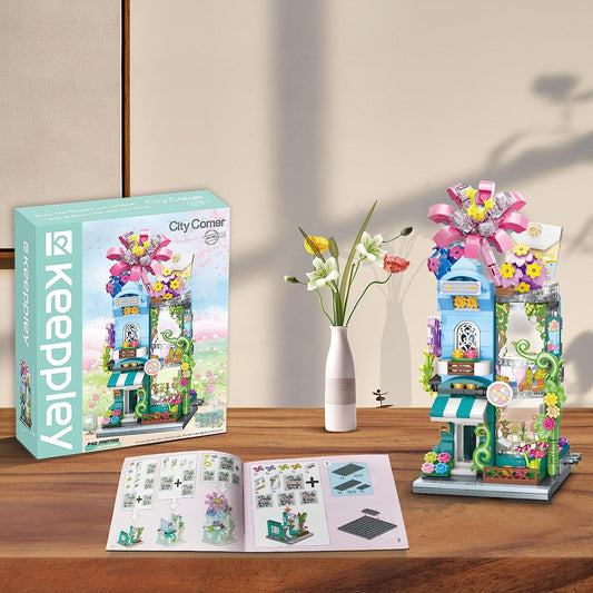 Girls Building Blocks Toy Flower Shop Building Kit Street-View Construction Educational Toy for Girls Age 6-12 and Up (356 Piece)