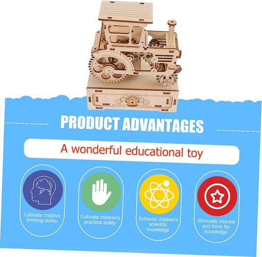 1 Set Wooden Music Box Vintage Puzzle Music Box Craft Kits Self-Assembling Puzzle Vintage Music Box Kids Educational Toys DIY Educational Toy Retro Toys Decorative Music Child Box