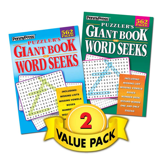 Puzzler's Giant Book of Word Seeks for All Ages – 2 Pack