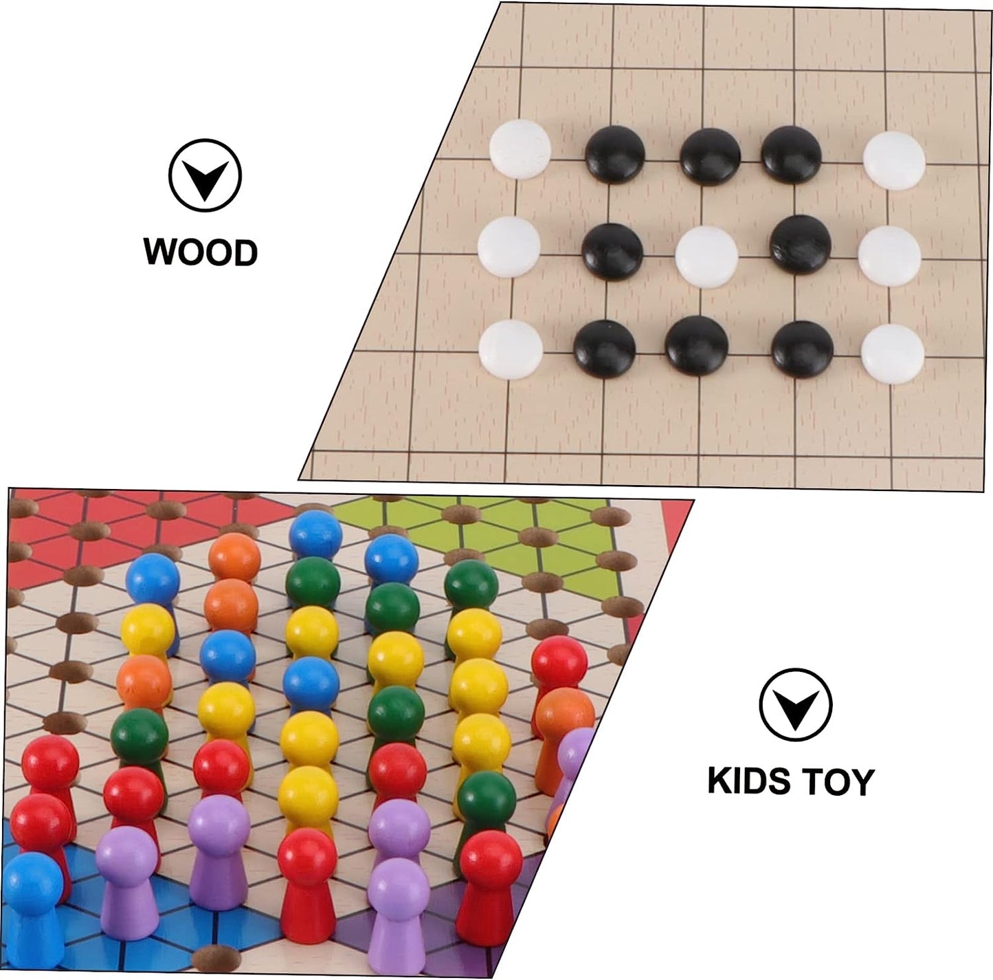 1 Set Game Chess Vintage Toys Travel Set Kids Suits Marble Checkers Set Chinese Checkers Board Chinese Checkers Game Gobang Checkers Game Kids Toy Kids Gobang Toy China Wooden