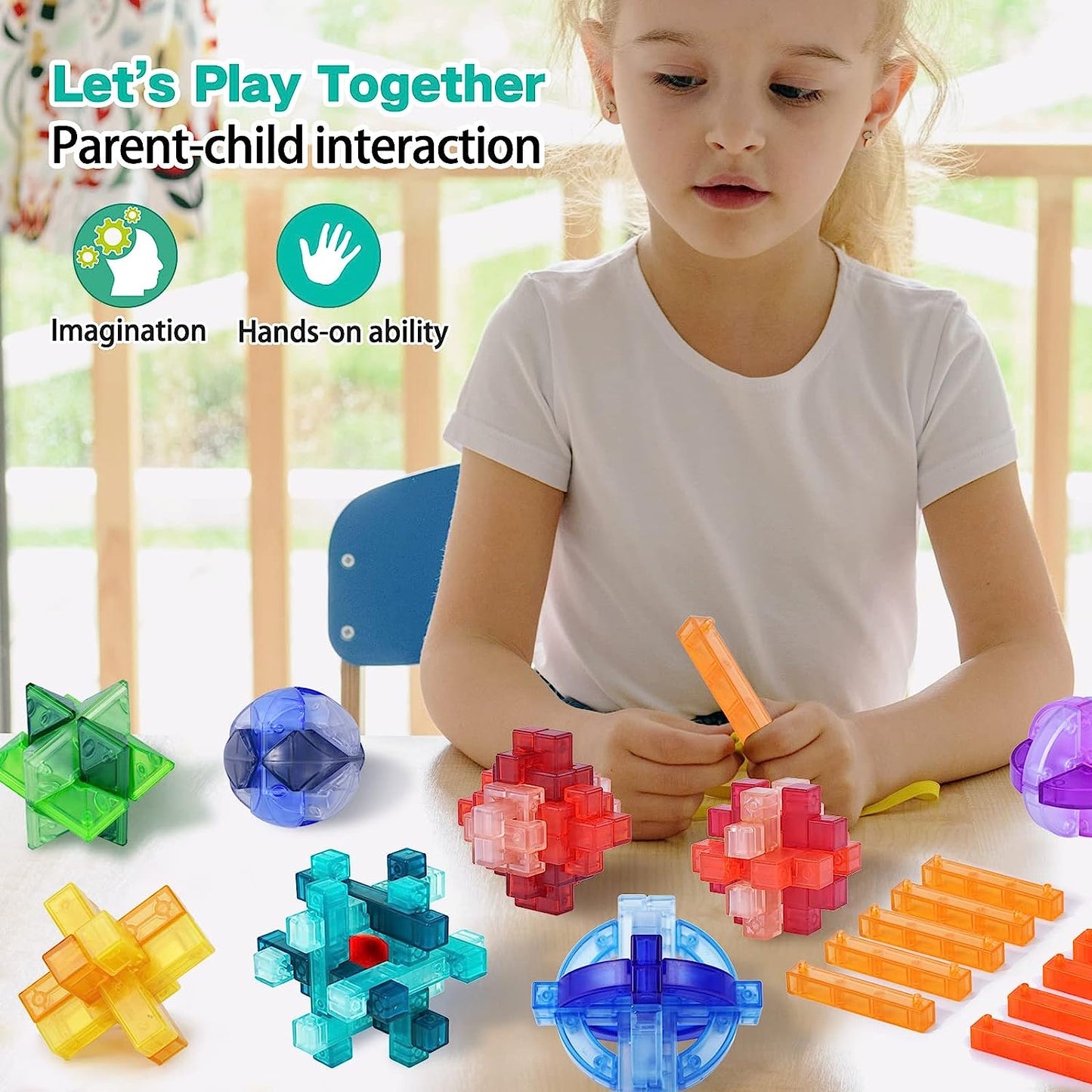 Brain Teasers Puzzle and Educational Toys for Kids and Adults, 3D Unlock Interlock Puzzles Box, IQ Mind Test Challenge Game, Thinking, Patience Games (9PCS Set)
