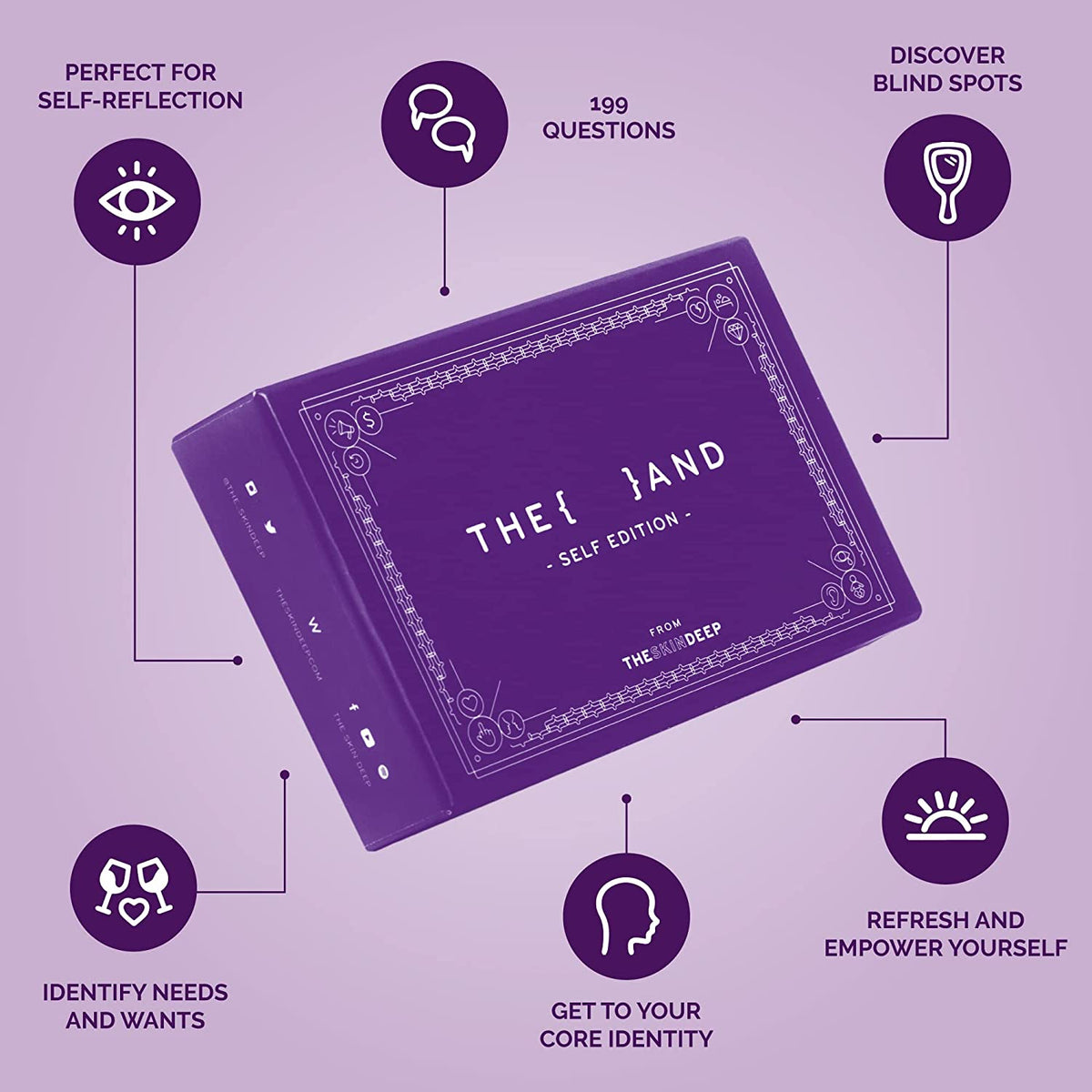Self Love Edition - 199 Self Reflection Cards to Improve Self Awareness - Self Care Question Card Deck to Prompt Mindfulness & Meditation - Explore Identity for Women & Men by The Skin Deep