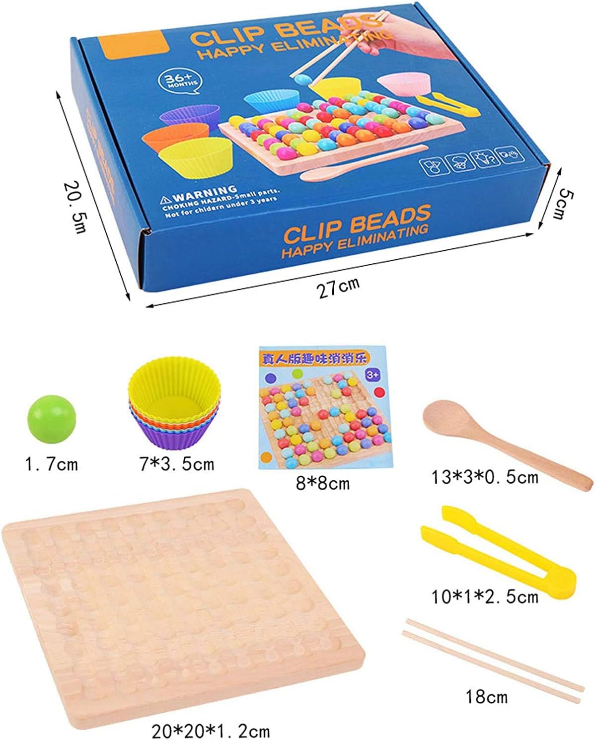 Wooden Board Bead Game Toy,Wooden Go Games Set Dots Shuttle Beads Board Games Rainbow Clip Beads Puzzle of Wooden Clip Beads Rainbow Toy Early Education Puzzle Board Game
