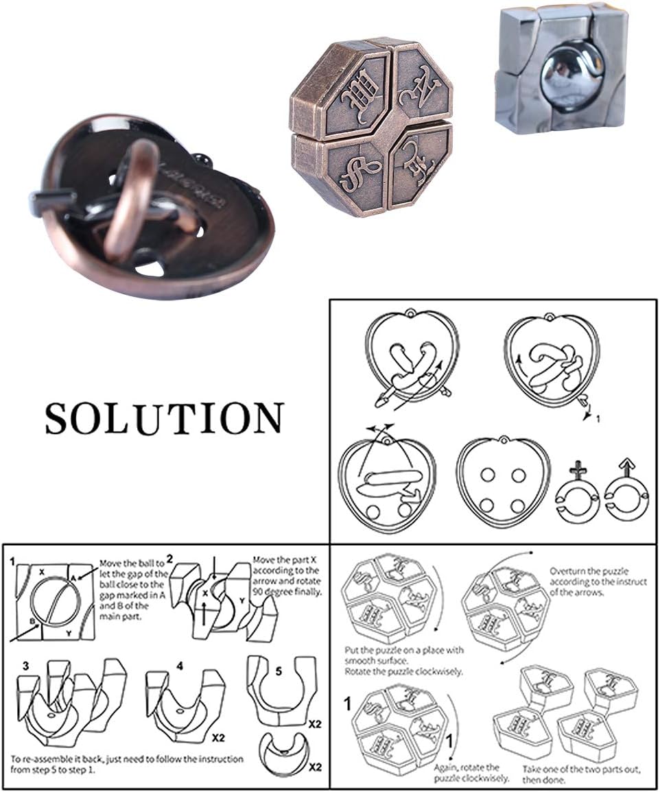 Brain Teaser Metal Puzzle 3D Unlock Interlocking Puzzle Adults Educational Toy, Puzzle Switch Games