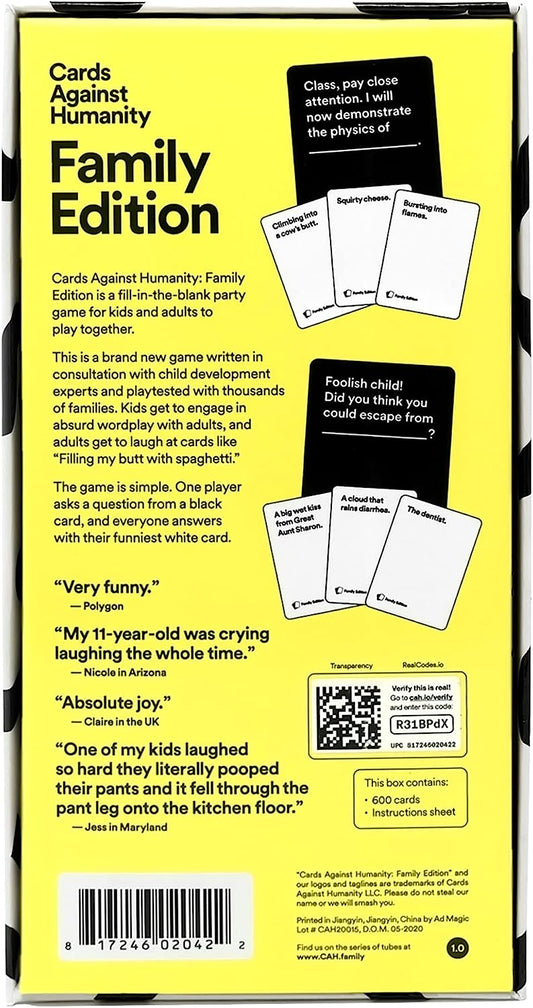 Family Edition • The Actual Official Family Edition of CAH • Ages 8+