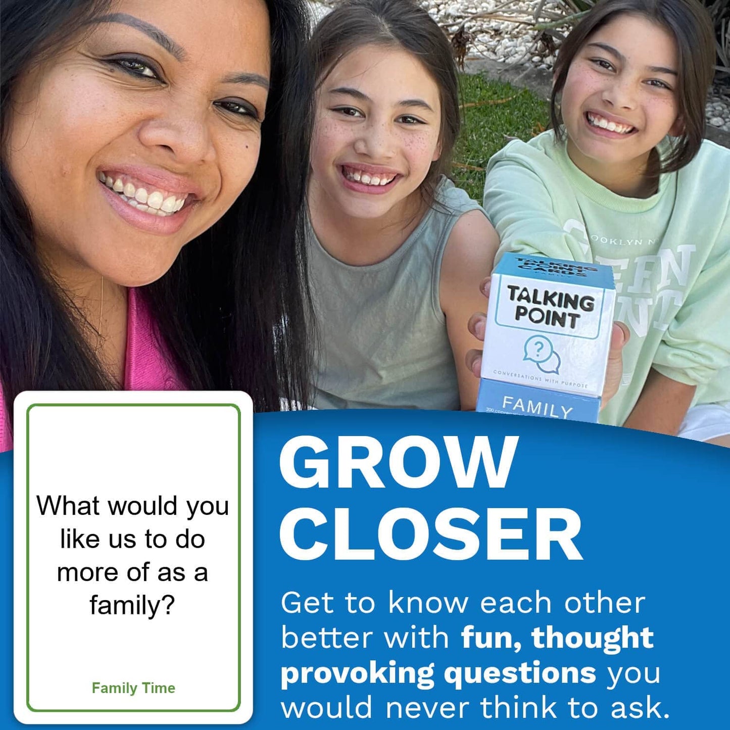 200 Family Conversation Cards - Questions to Get Everyone Talking & Building Relationships - Fun Family Games for Kids and Adults - Get to Know Each Other Better for Family Game Night or Road Trip