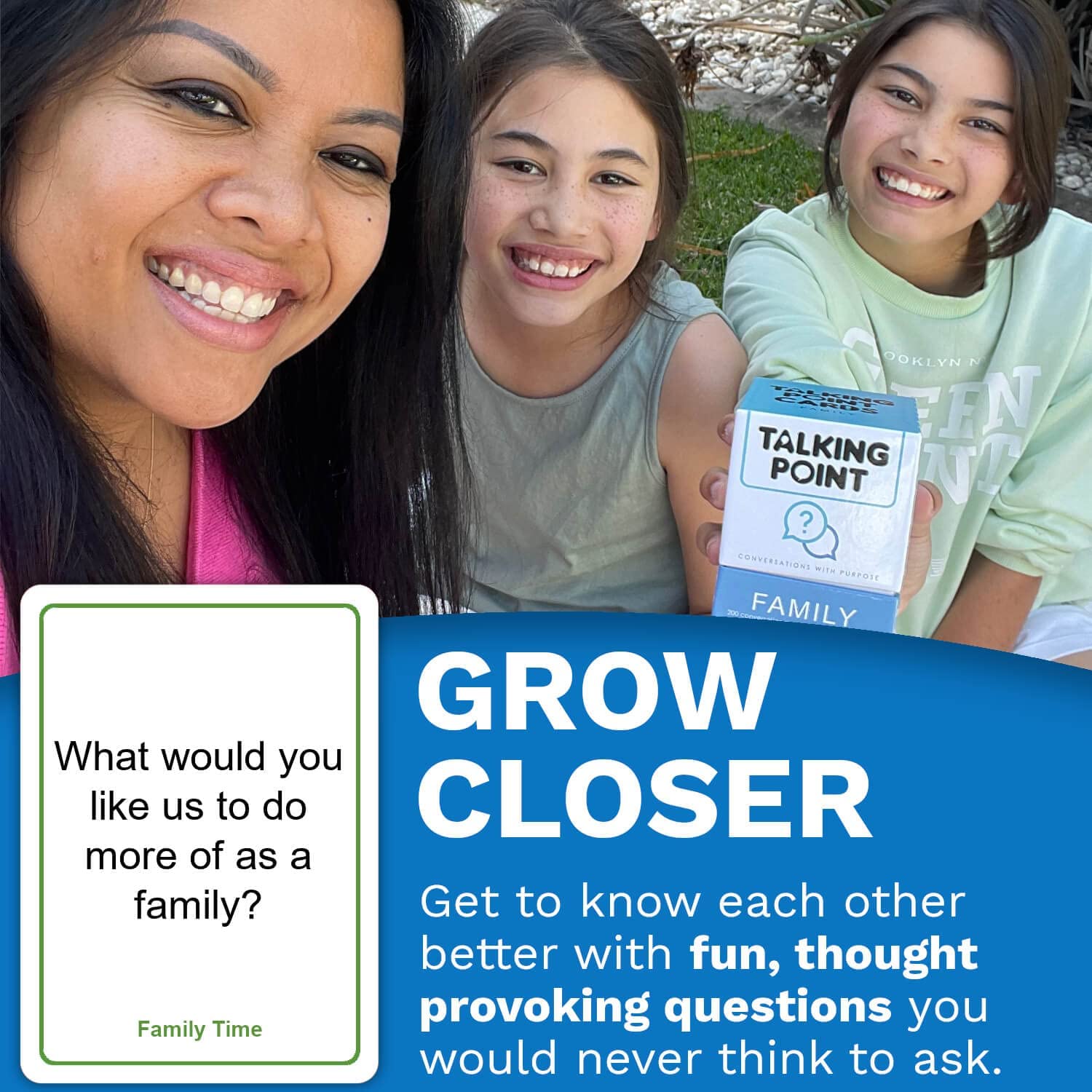 200 Family Conversation Cards - Questions to Get Everyone Talking & Building Relationships - Fun Family Games for Kids and Adults - Get to Know Each Other Better for Family Game Night or Road Trip