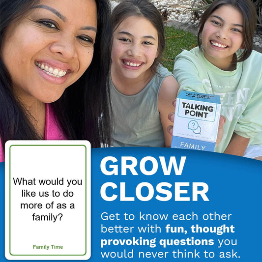 200 Family Conversation Cards - Questions to Get Everyone Talking & Building Relationships - Fun Family Games for Kids and Adults - Get to Know Each Other Better for Family Game Night or Road Trip