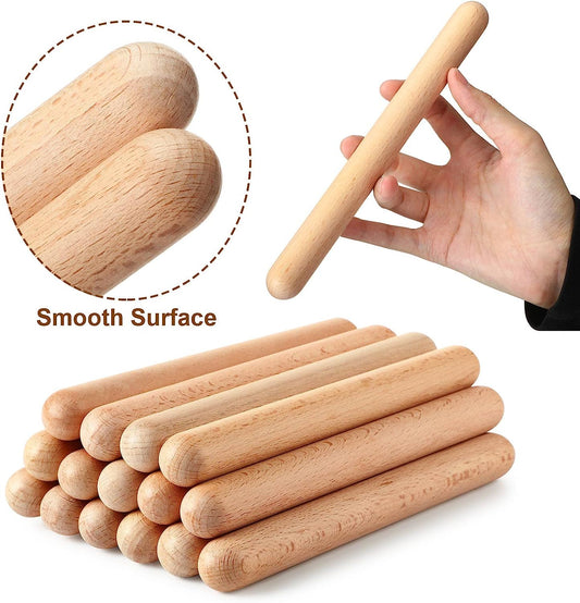 20 Pieces Easter Rhythm Sticks for Kids 8 Inch Music Rhythm Sticks with Carry Bag Music Lummi Sticks Classical Wood Claves Musical Percussion Instrument Musical Sticks Classroom Set