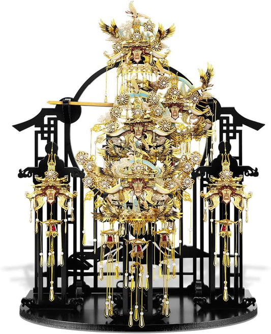 Black Wooden Stand for 3D Metal Model Kits DIY Crafts Chinese Jewelry Set Model Building Kits 3D Puzzles for Family Time
