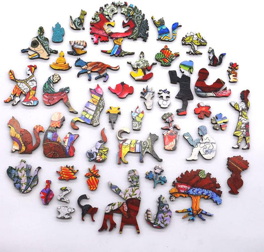 Wooden Jigsaw Puzzle for Adults - The Big Red Easy Chair - 520 Pieces. Made in USA by
