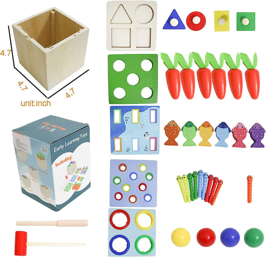 Wooden Toys Toys for 3 Year Old, Toys for 2 Year Old Girl Boy Toys Gifts, Toddler Toys Age 2-4, Activity Cube Educational Toys Learning Toys for 2 Year Olds