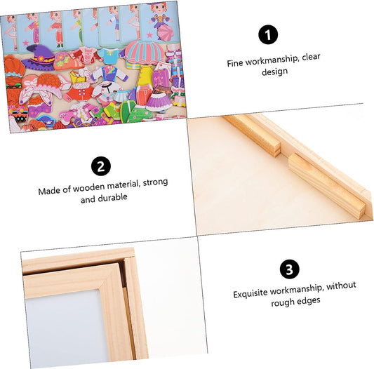 Girl Toys 2 Sets Logical Enlightenment Woden of Board Train Toy Interesting Intelligent Logic Sudoku Thinking Educational Preschool Art Easel Tangram Game Playthings Drawing Girls Toys