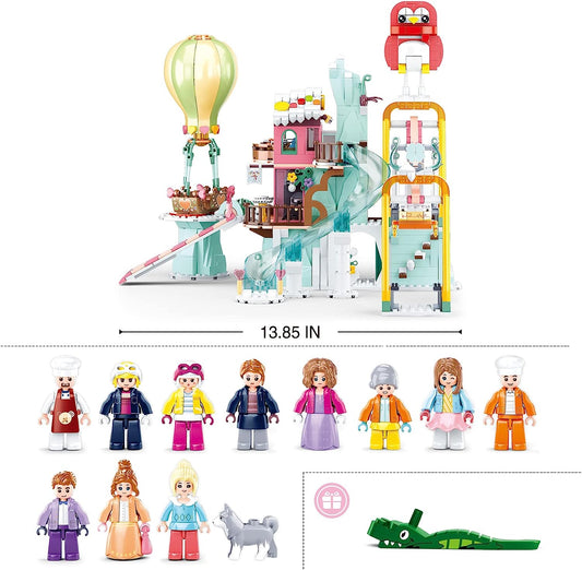 Building Blocks Toy Happy Diary Winter Travel in Snow - Ski Field Educational Learning Construction Toys Set for Kids Boys Grils (1065 PCS)