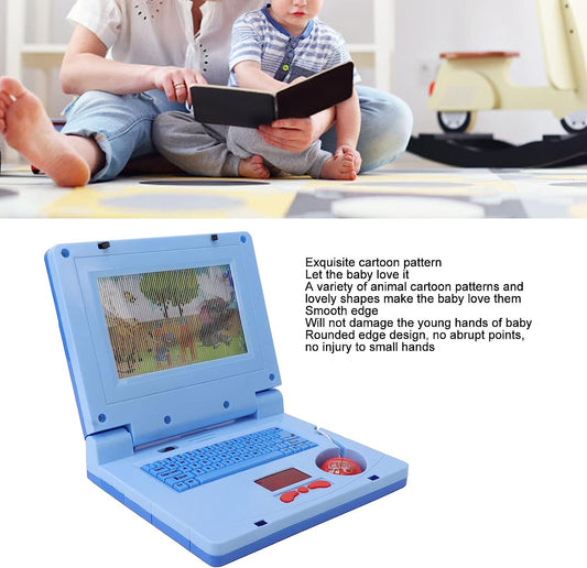 Computer Science, Kids Learning Laptop, Educational LED Music Electronic Cognitive Development Simulation Computer Toy Children's Toys Electric Toys, Electronic Pets, Sound Toys(Blue)