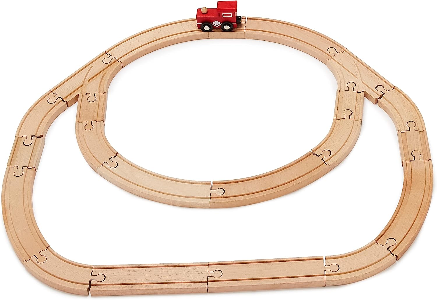 65-piece Wooden Train Railway Construction Kit-Train and Railroad,Wooden Toys for kids, Gift for Age 3Y+