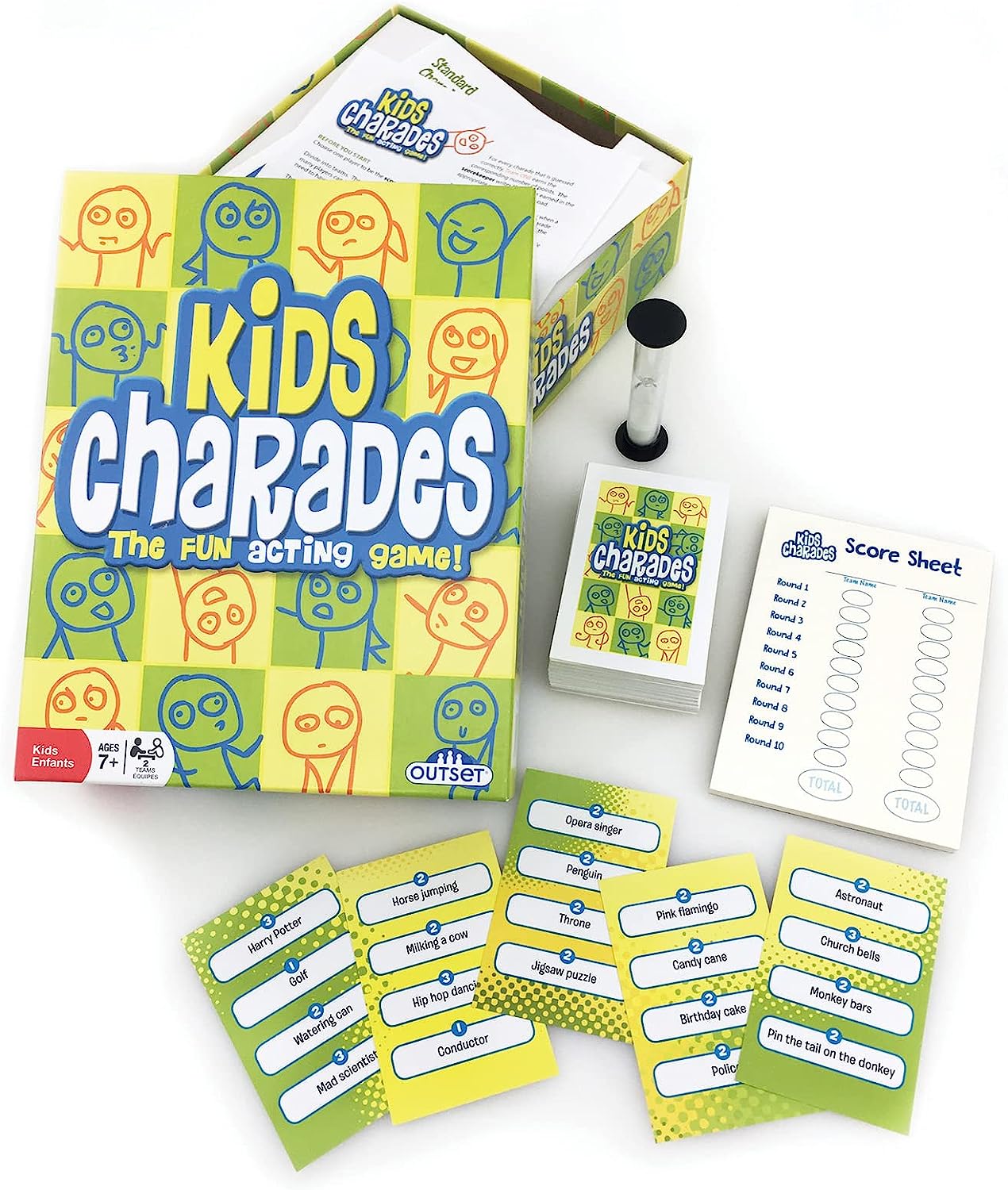 Outset Kids Charades - Children's Game - Family Game - Features 300 Charades - Develops Critical Thinking, Builds Imagination, and Supports Creativity - for 3 or More Players - Ages 8+