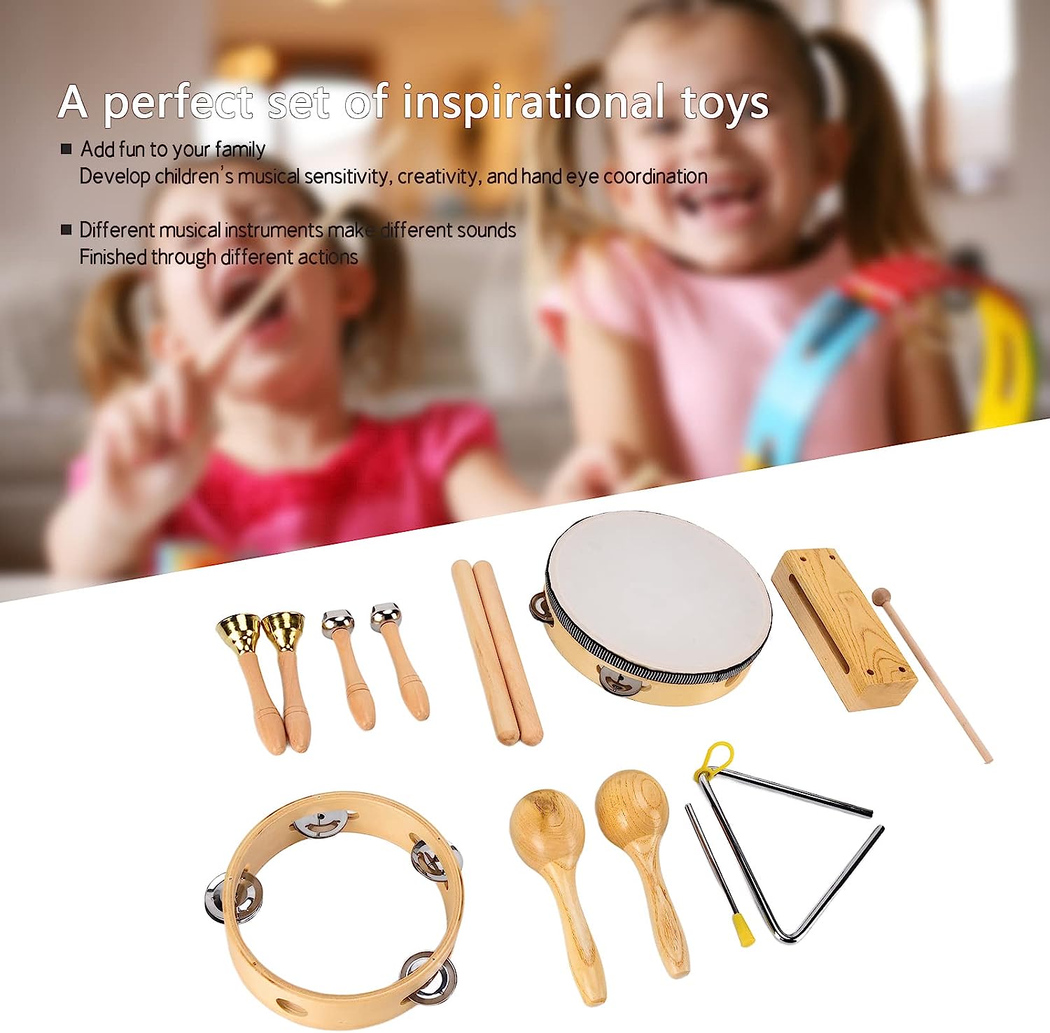 Percussion Instruments Toy, Kids Musical Instrument Set Develop Kids Musical Sensitivity for Kids Preschool Educational for Preschool Educational Music Toys