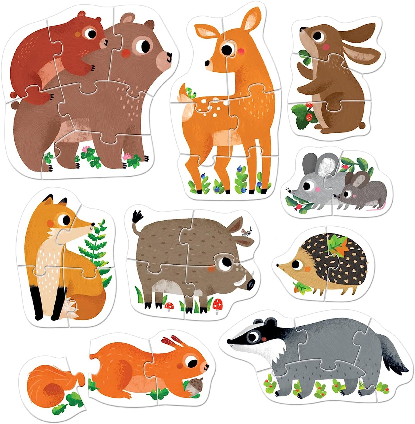 Progressive Puzzles - Forest Animals - Includes 9 Beginner Puzzles, 33 Total Pieces - for Kids Ages 2-4 Years