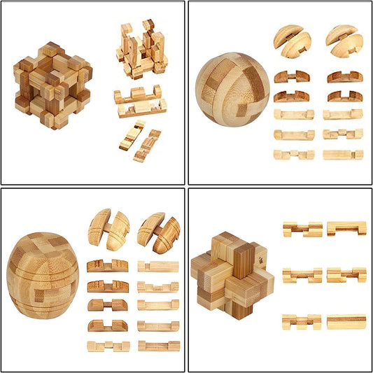 20Pcs Brain Teaser Puzzles,Unlock Interlock IQ Game,3D Puzzle Toy Brain Teaser,Wooden Mind Puzzles,Mind Game Toys Set for Kids, Adult