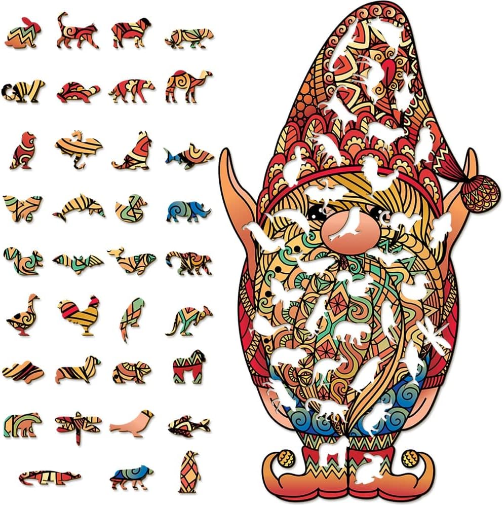 Gnome Wooden Jigsaw Puzzle for Adults by