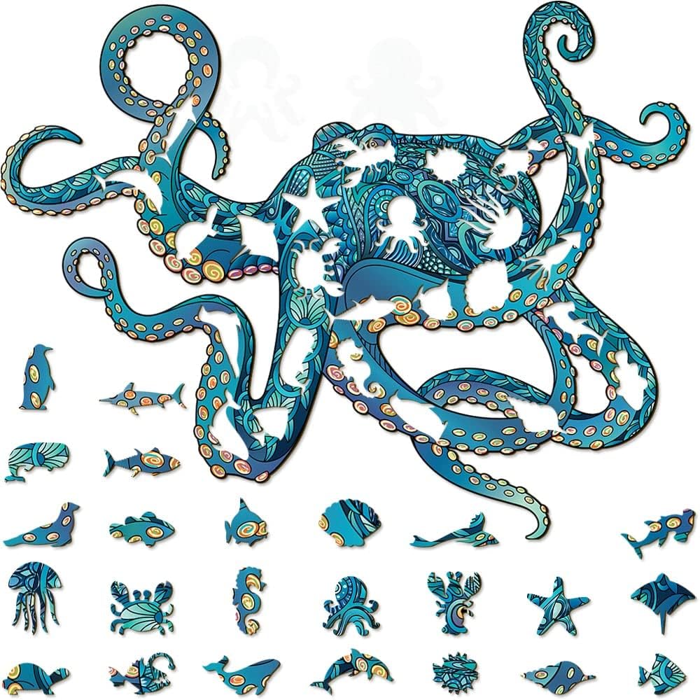 Octopus Wooden Jigsaw Puzzle for Adults by