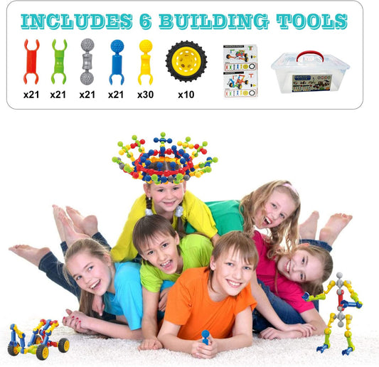 Kids Building STEM Toys,125 Pcs Educational Construction Engineering Building Blocks Kit for Ages 3 4 5 6 7 8 9 10 Year Old Boys and Girls,Best Gift for Kids Creative Games & Fun Activity