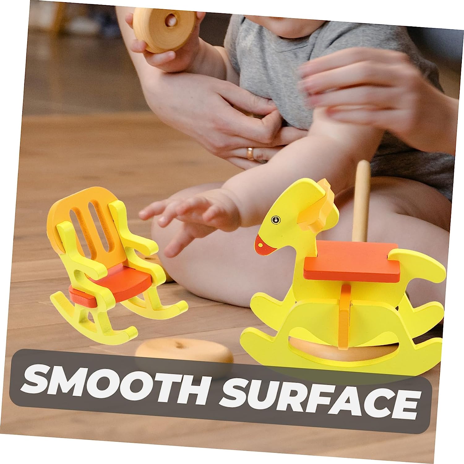 1 Set Kids Toys Girl Jewelry Set Kids Educational Toys Wooden Puzzle Model Miniature Dining Table Rocking Horse Model Engineering Assembly Project for Kids Early Educational Toy 3D